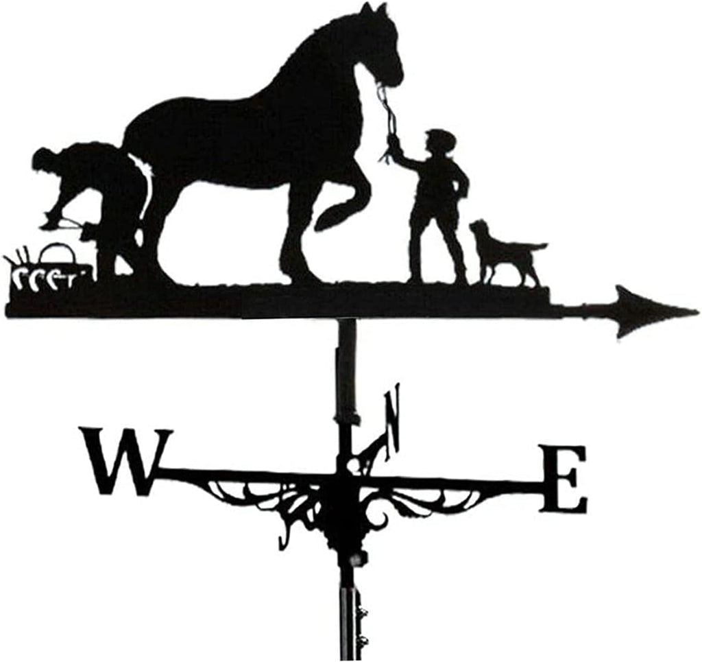 Retro Farmer and Horse Metal Weathervane S203609