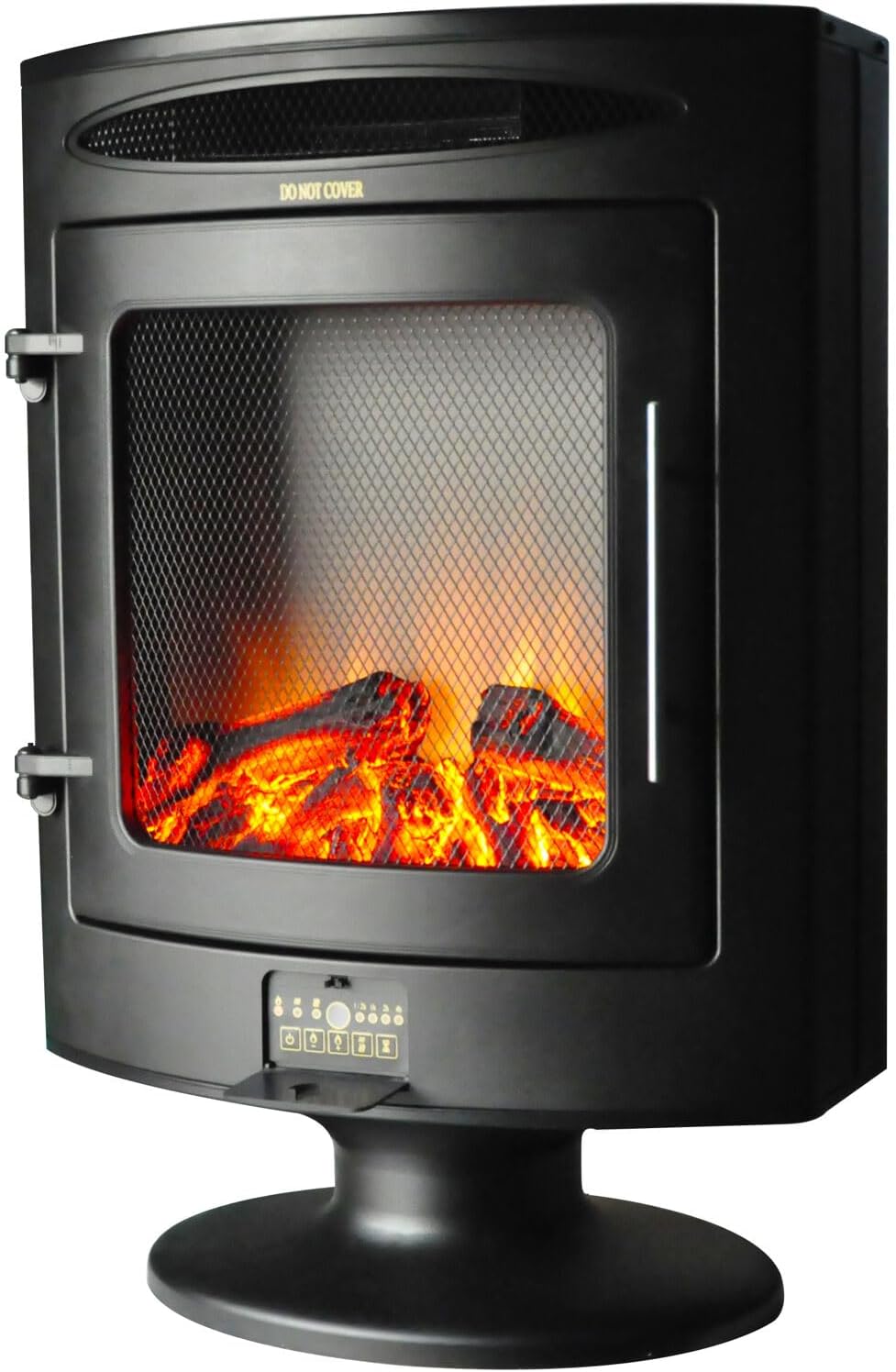 Black Steel Freestanding Electric Fireplace L310200