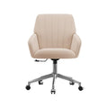Cream Velvet Height Adjustable Swivel Desk Chair with Wheels Q735