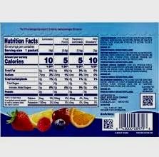 Sugar-Free Lemonade Fruit Punch Raspberry Lemonade Wild Strawberry Powdered Drink Singles Variety Pack, 60 Count P591