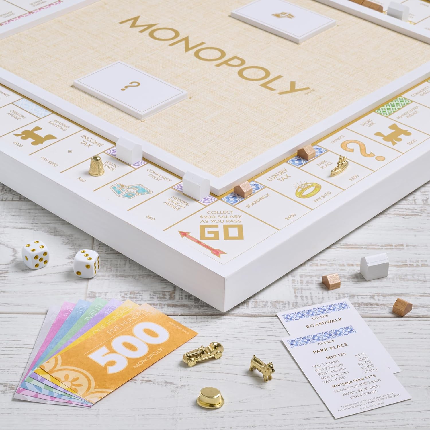 Monopoly Bianco Edition with Wood Game Board V10048