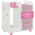 18 inch Doll Clothes Storage Closet Open Wardrobe Doll Furniture with 5 Doll Clothes Hangers J503