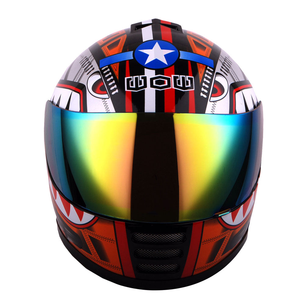 Youth Kids Motorcycle Full Face Helmet Red L403413