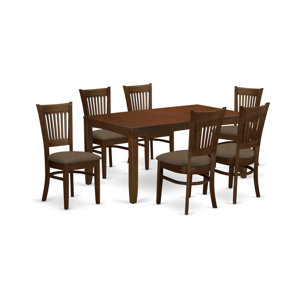 7-piece Wood Dining Room Set in Espresso A642