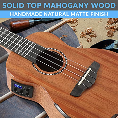 23" Acoustic Electric Mahogany Tenor Ukulele with Detachable Strap K4598