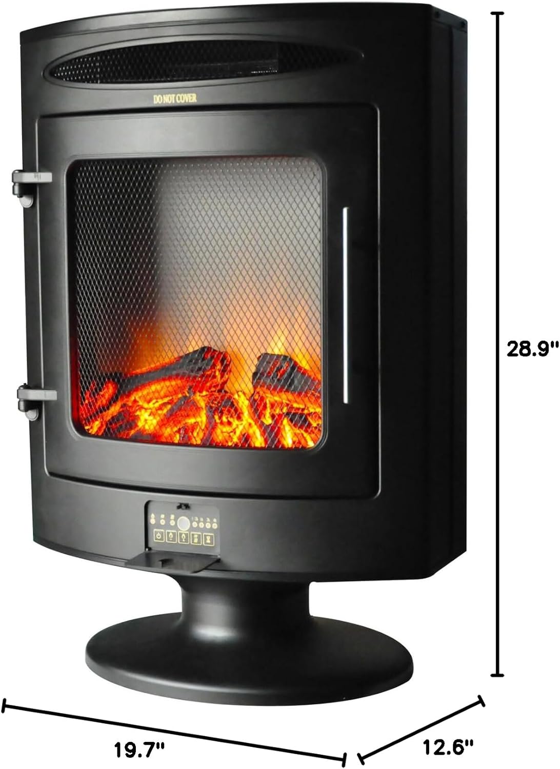 Black Steel Freestanding Electric Fireplace L310200