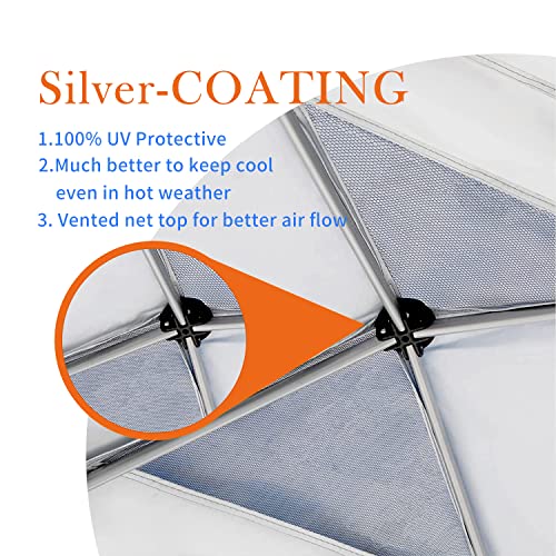 Silver Coated Oxford Cloth Canopy Replacement Top Cover Q44893