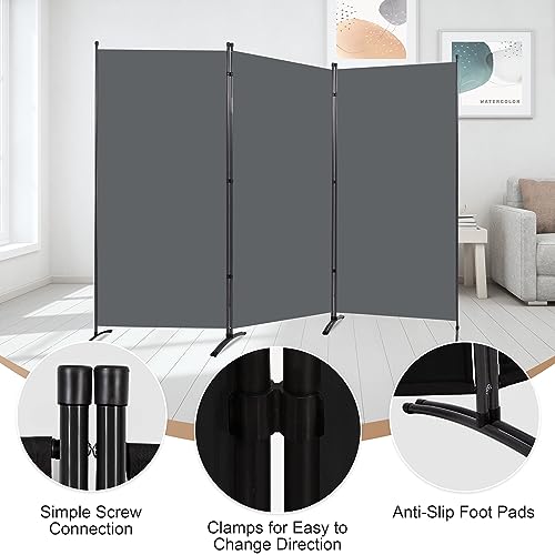 Black 4 Panel Folding Privacy Screen F686047
