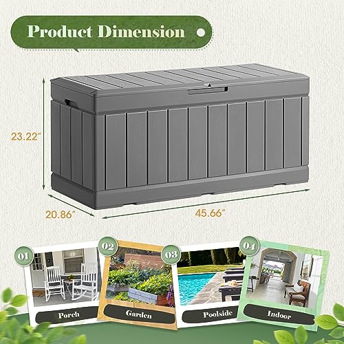 85 Gallon Waterproof Resin Deck Box with Padlock Y663