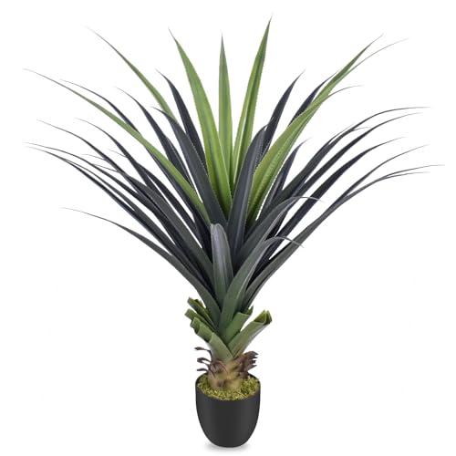 3ft Artificial Spiked Agave Plant, Faux Agave Plants UV Resistant Small Floor Plant V311