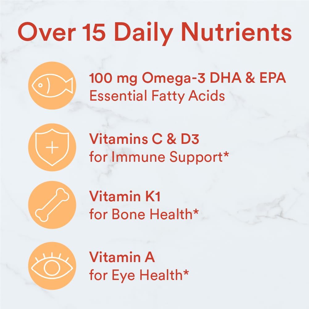 120 Count Kids Multivitamin Gummy with Omega 3 DHA EPA Fish Oil C93235