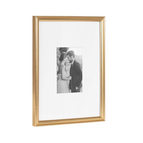 Rectangle Picture Frame Set of 3, 11 x 14 matted to 5 x 7, Gold U8339