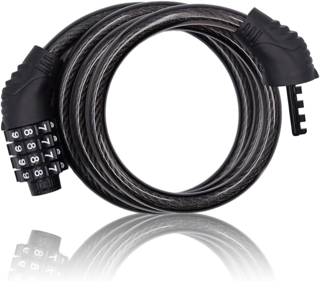 4 Digit 3 Feet Long Resettable Cable Bike Lock P7972
