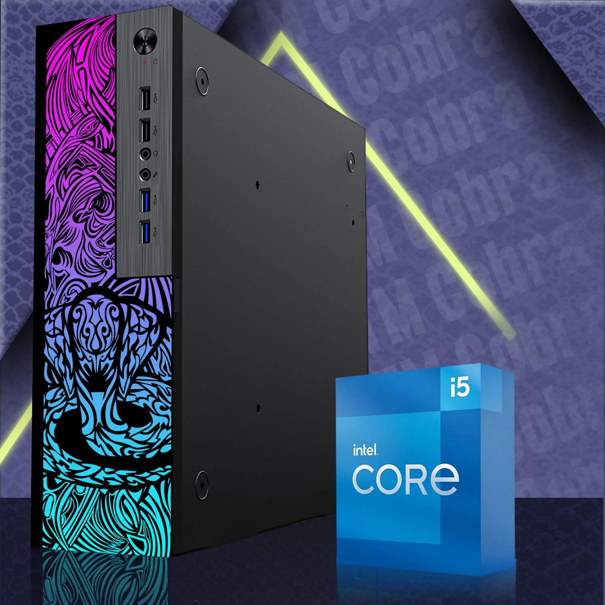 Restored Gaming Desktop PC, Intel Core i5 12th Gen, AMD RX 550, 16GB RAM, 1TB SSD, 4TB HDD, 24 Inch LED Monitor, Win 11 Home (Refurbished) C8298