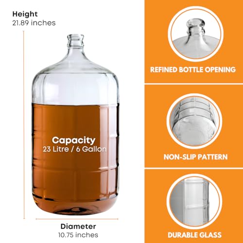 3 Gallon Glass Italian Carboy with 30 mm Cork Neck Finish J12610