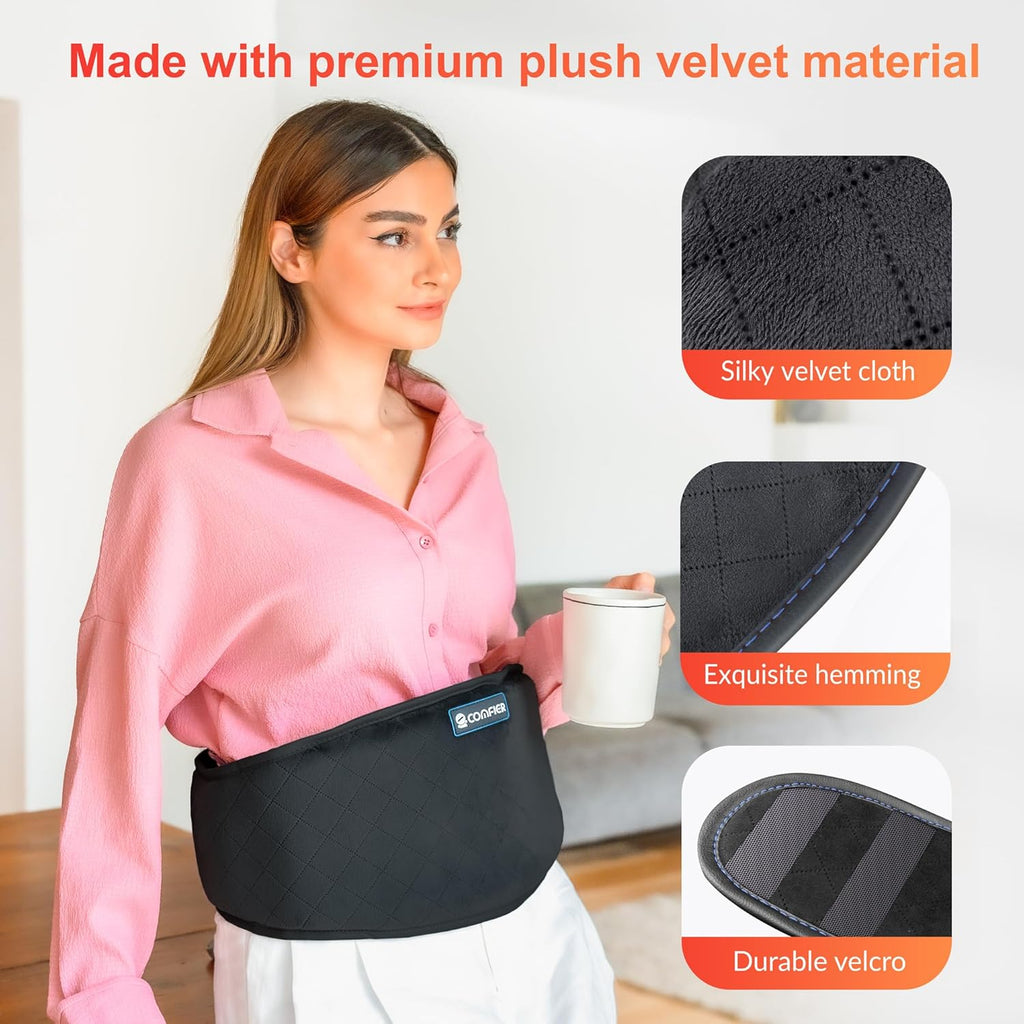 Heating Pad with Heat Vibration Lower Back Massager Auto Shut Off Heated Waist Belt X297727