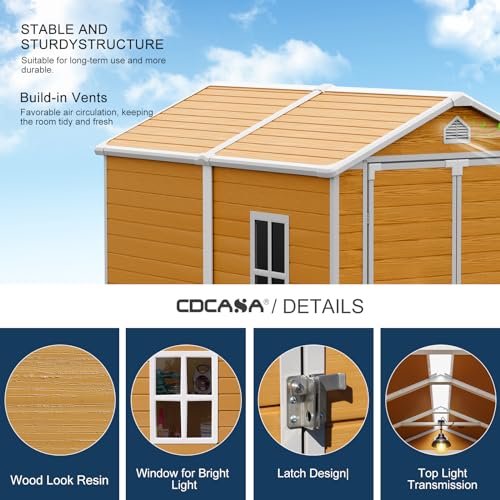 8x6 Feet Resin Storage Shed with Floor, Dove Grey C59716