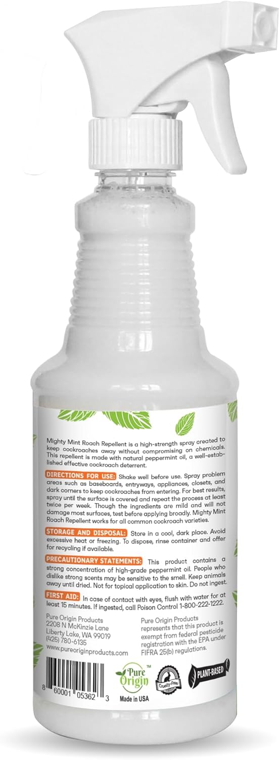 16oz Natural Peppermint Oil Cockroach Repellent Spray O65903