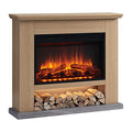 Cream White Electric Fireplace with Mantel Surround H439