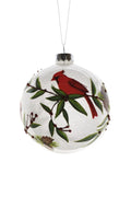 Clear Glass Hanging Glittered Ball Ornament (Pack of 2) D211