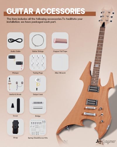 DIY Single Cut Electric Guitar Kit with Mahogany Body and Neck D6948