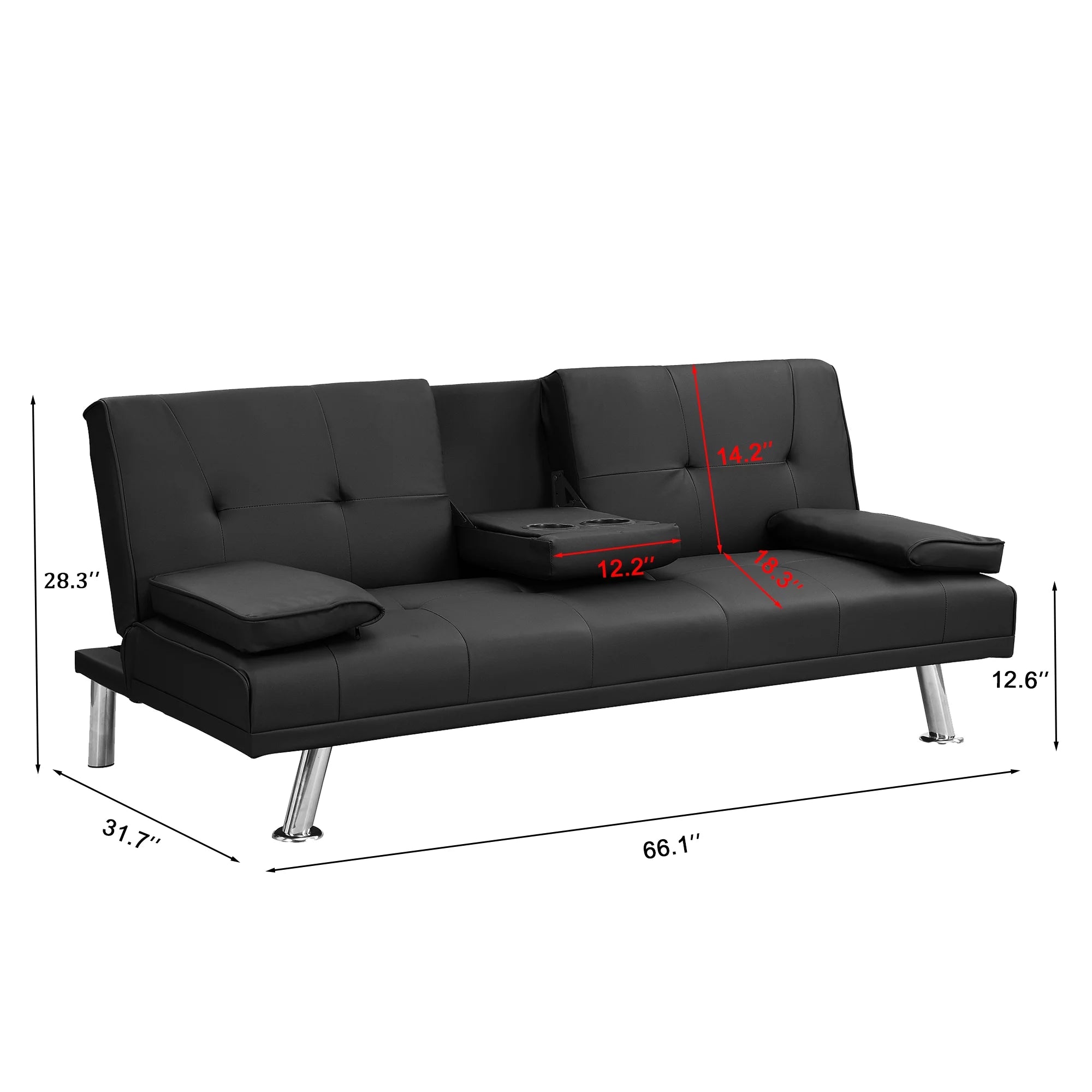 Futon Sofa Bed with Removable Armrests G208693