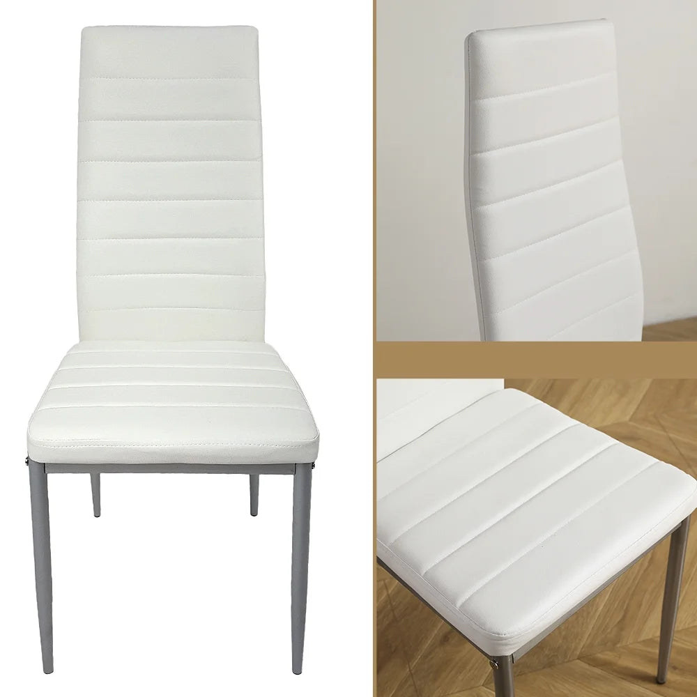 White Glass Dining Table Set for 4 O14227
