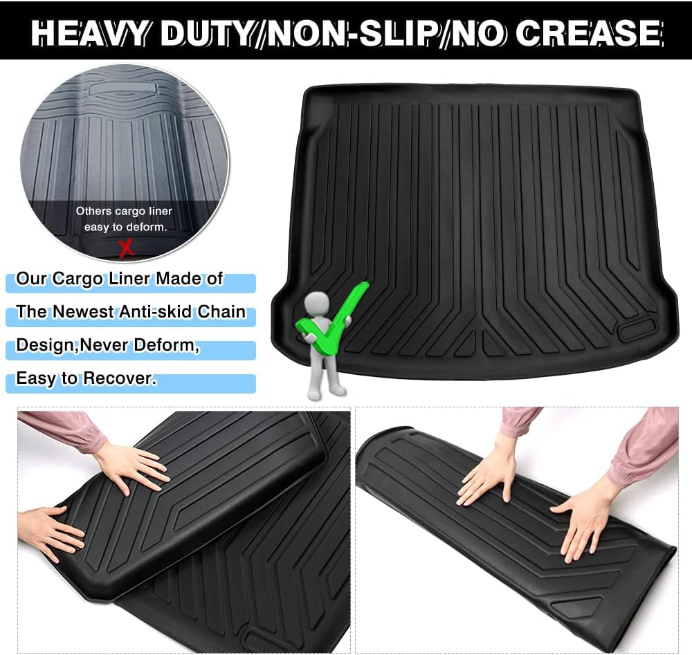 Custom Fit Cargo Liner Trunk Mat for Mazda 3 Hatchback, All Weather, Pack of 2 O5507
