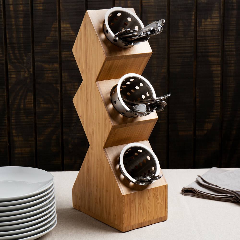 Bamboo 3-Compartment Cylinder Display S692