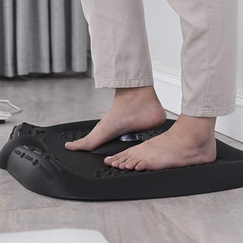 Anti Fatigue Standing Desk Mat Ergonomic Surface with Foot Massage Pad Pack of 2 I62420