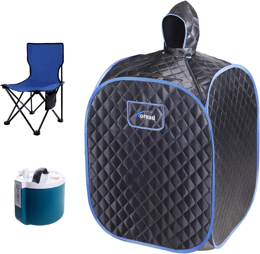 Portable Folding Steam Sauna Tent with Remote Control, Black Q900210