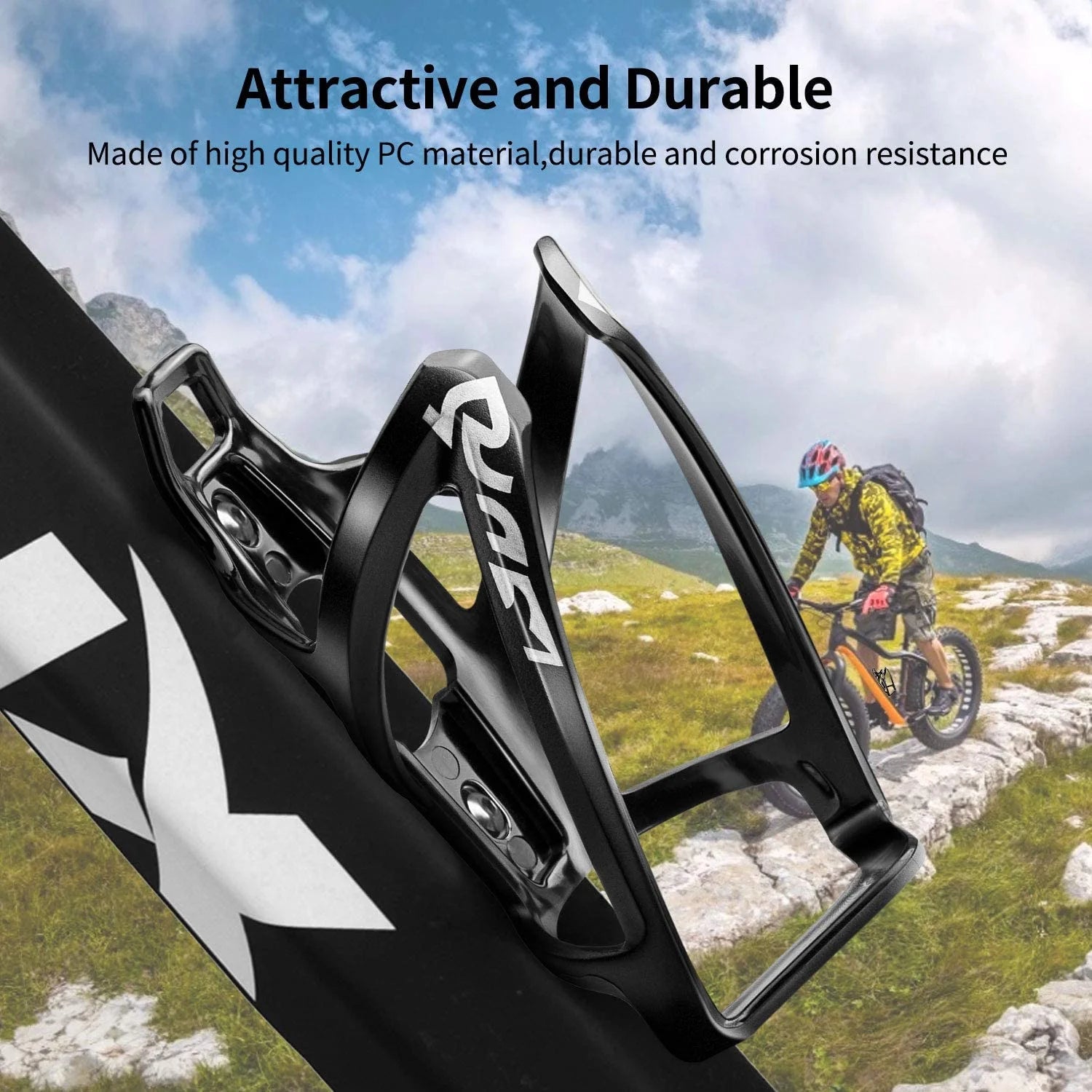 Black 2 Pack Plastic Bike Water Bottle Cage R57237