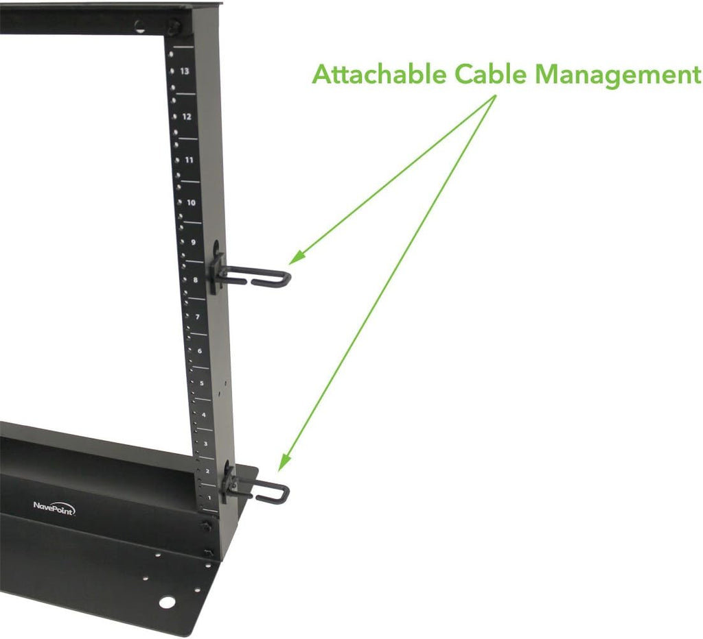 13U 2 Post Open Frame Server Networking Rack Threaded Hole Blk V5245