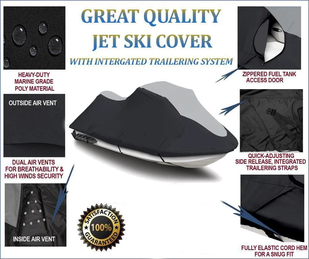 Black/Grey Jet Ski Cover for Yamaha WaveRunner VX110 J333