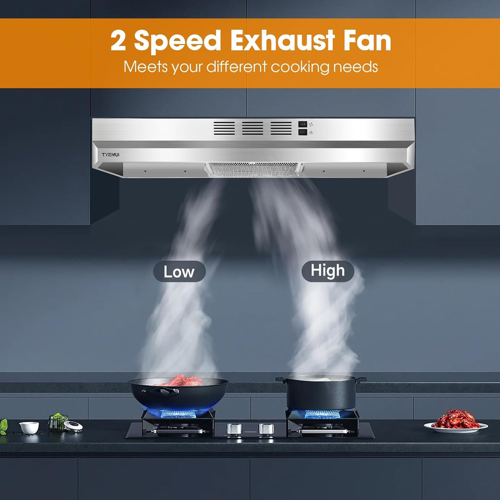 Stainless Steel Under Cabinet Ductless Range Hood, 300 CFM Z5743