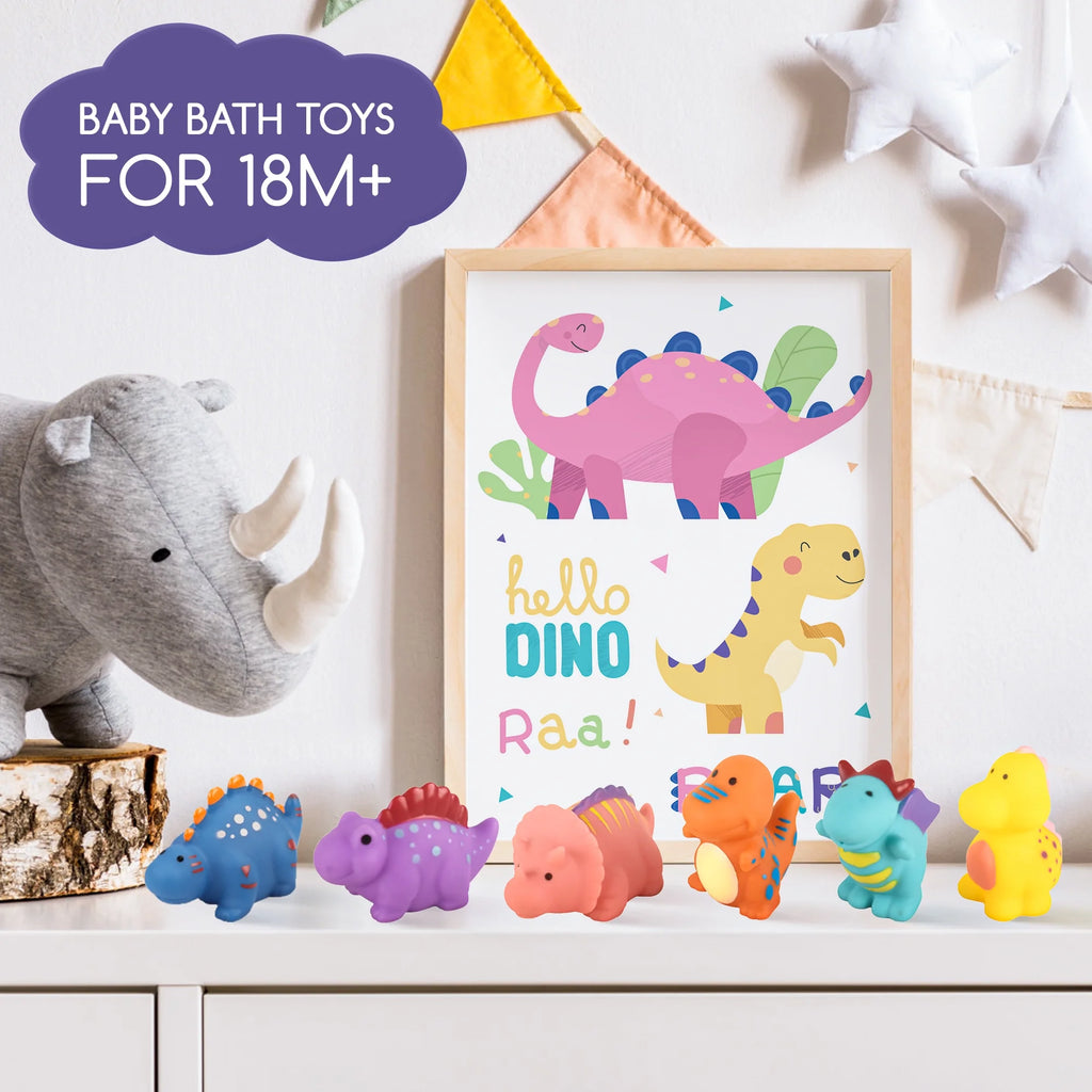 6 Pack Dinosaur Bathtub Toy Set I669408