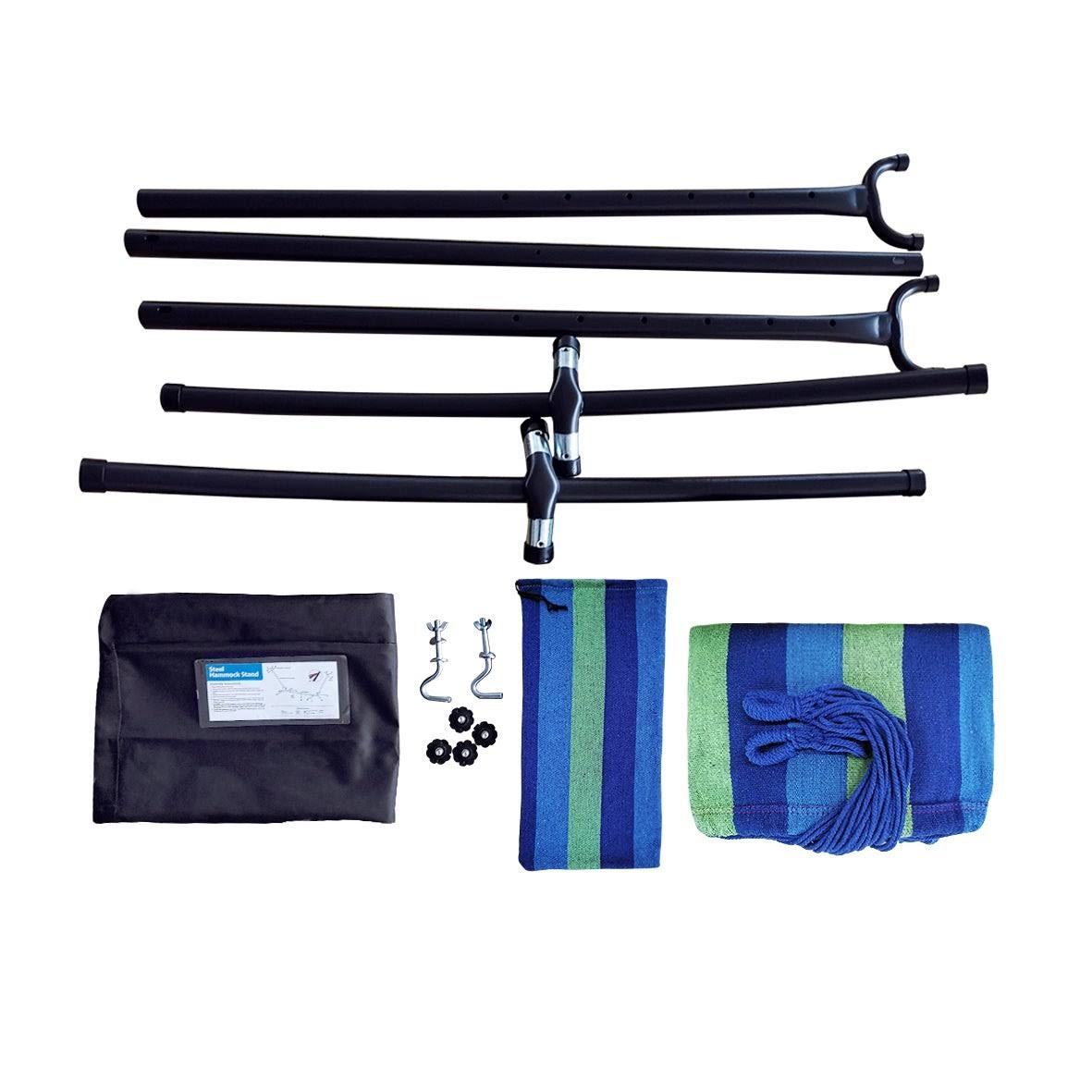 Freestanding Steel Double Hammock with Carry Bag V52020