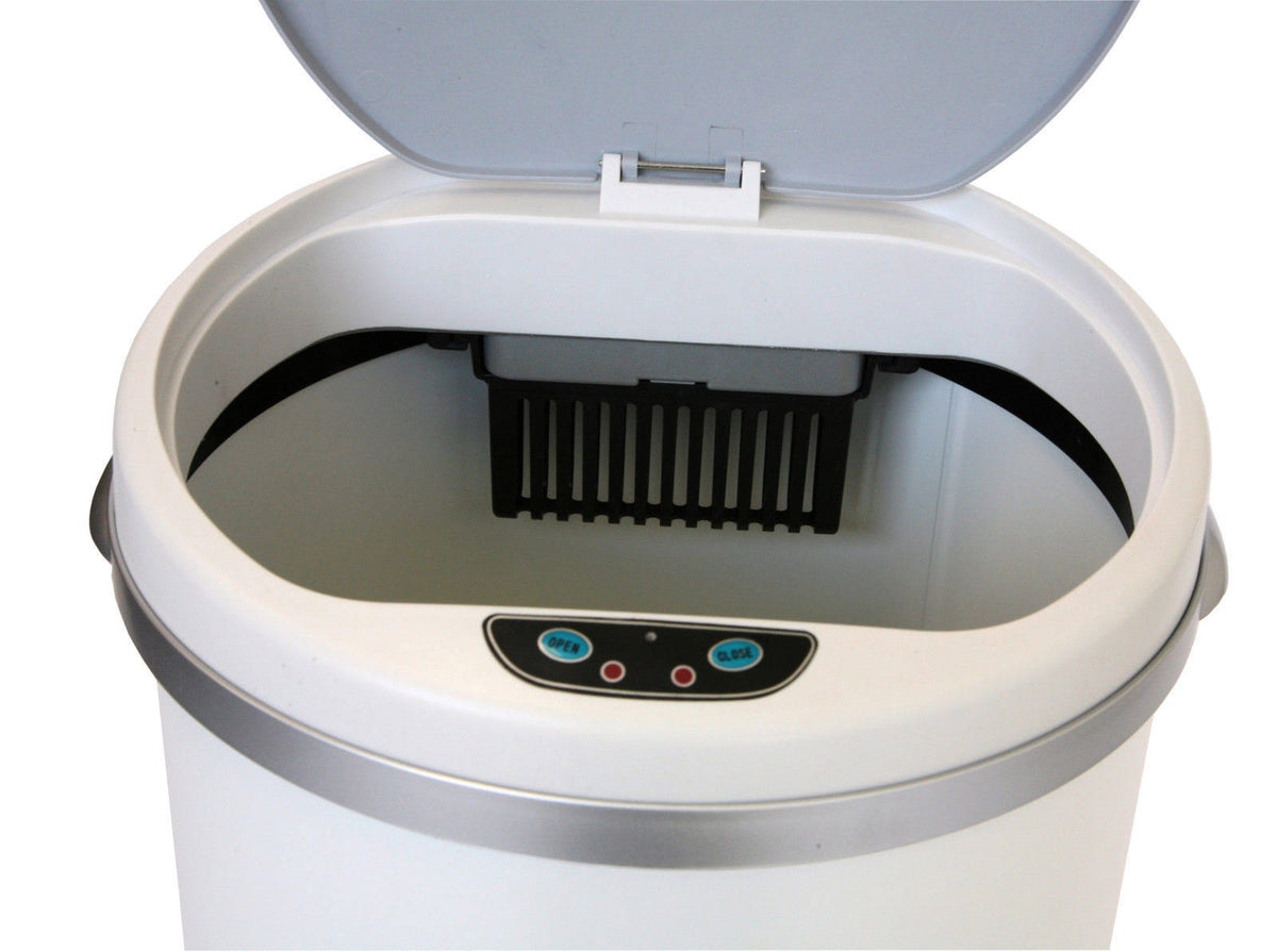 Pearl White 8 Gal Motion Sensor Trash Can G557529