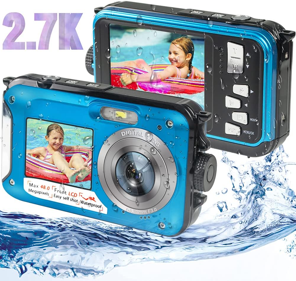 Waterproof Digital Camera 2.7K 48MP with Dual Screen M59591