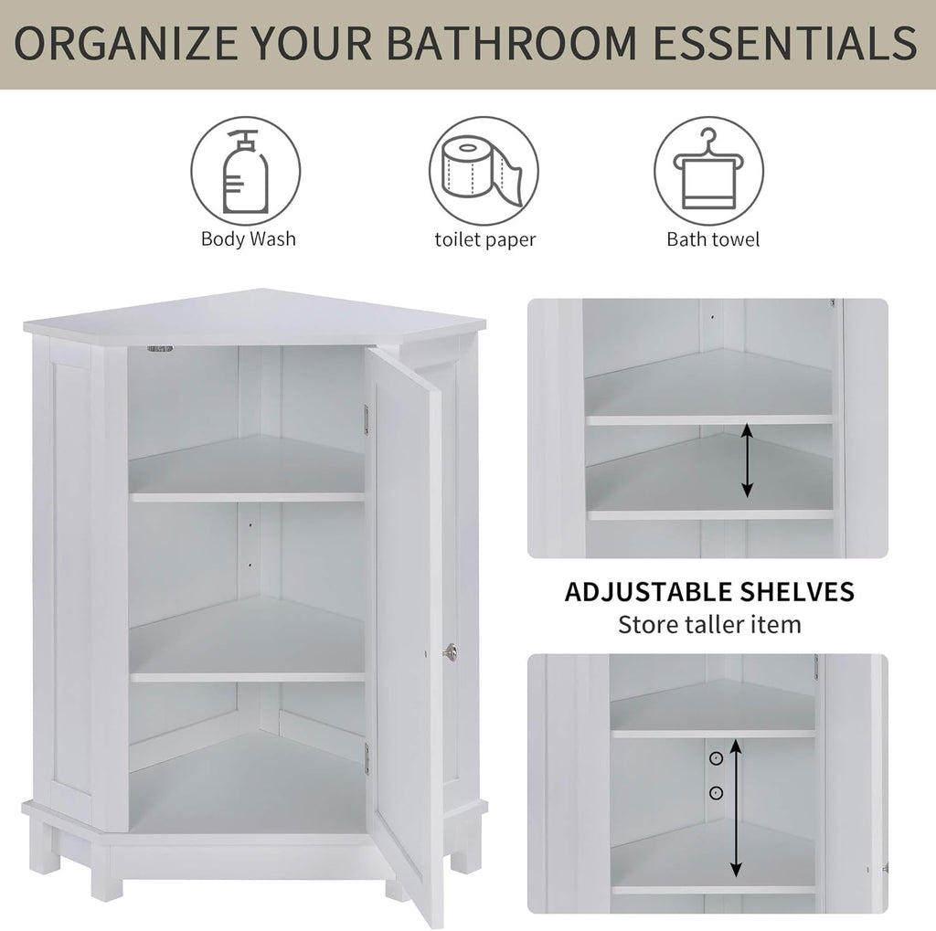 White Triangular Storage Cabinet Q7865