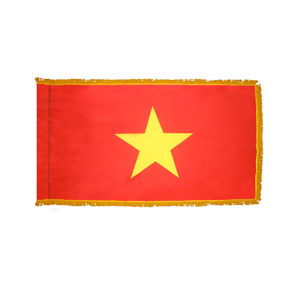 3ft. x 5ft. Vietnam Flag with Side Pole Sleeve and Fringe Y5926