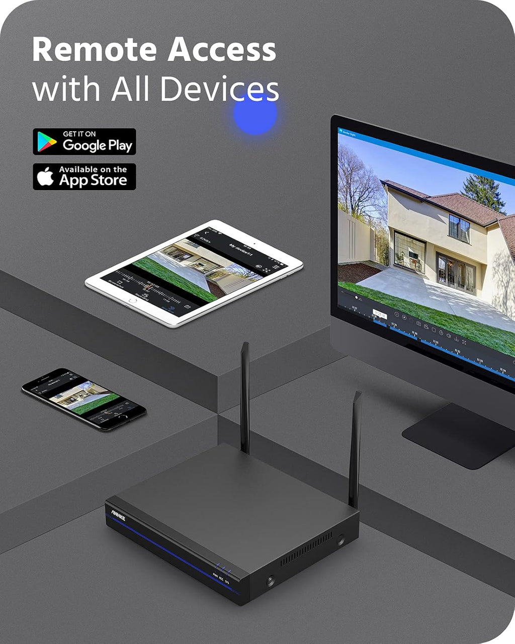 3MP Wireless Security Camera System with 4Pcs IP Cameras V83403
