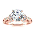 Vintage Moissanite Engagement Ring In 14 Karat Rose Gold X282279