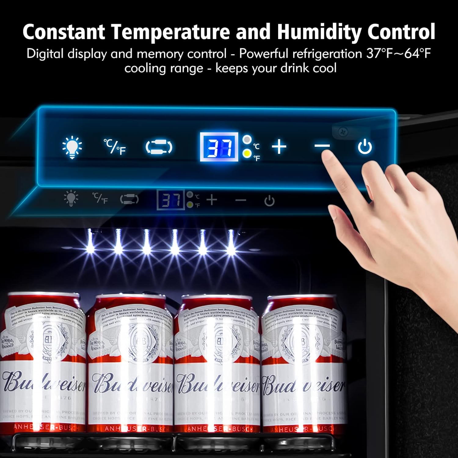Stainless Steel Under Counter Beverage Refrigerator, 130 Cans, French Door Z1095