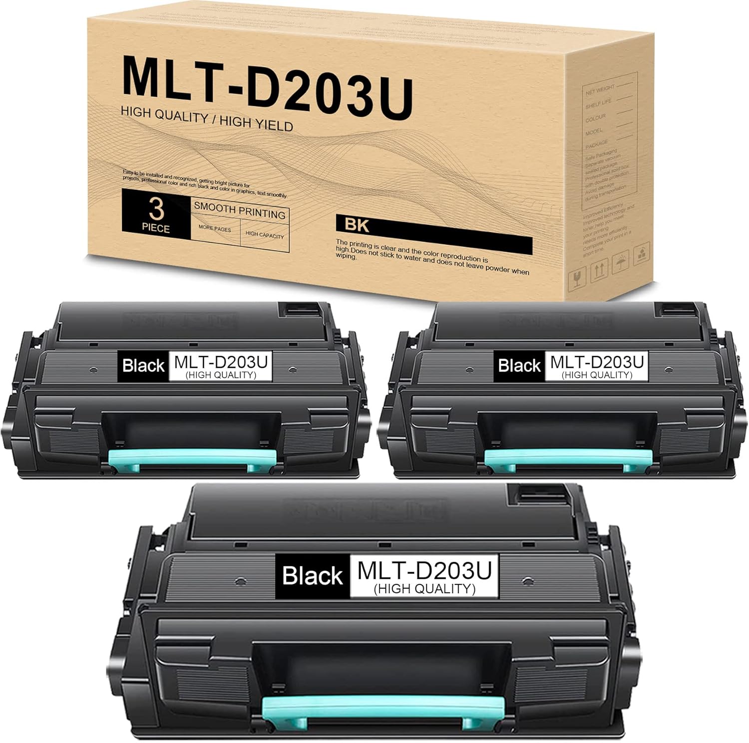 3 Pack Black Compatible Toner Cartridge L606