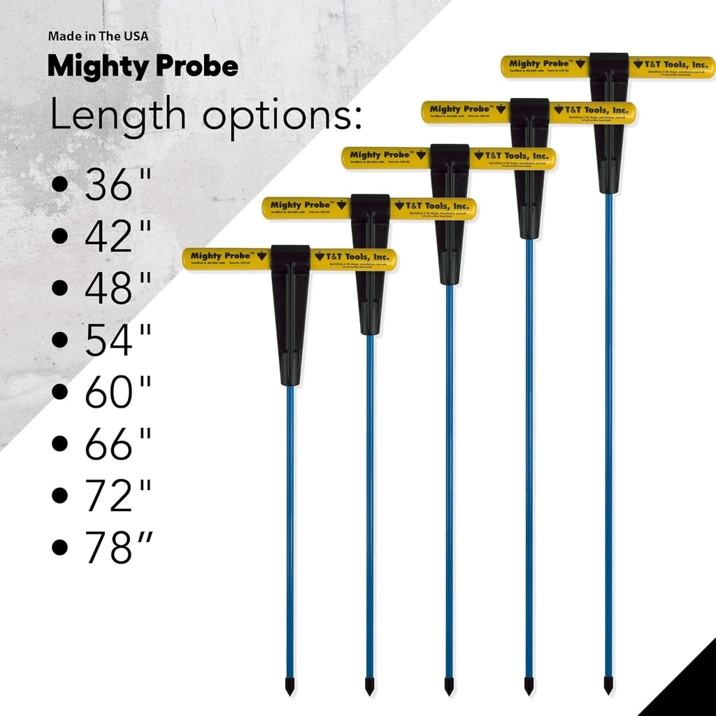 72-Inch Insulated Metal Soil Probe with T-Handle Steel Rod E10580