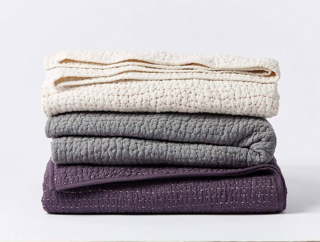 Organic Handstitched Quilt, Slate, Full/Queen D6302