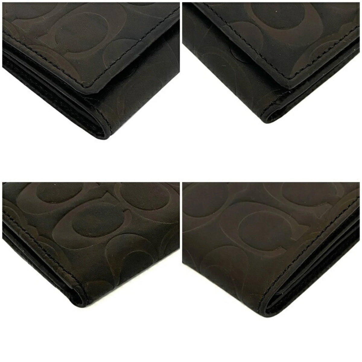 Dark Brown Leather Tri-Fold Wallet Y3964