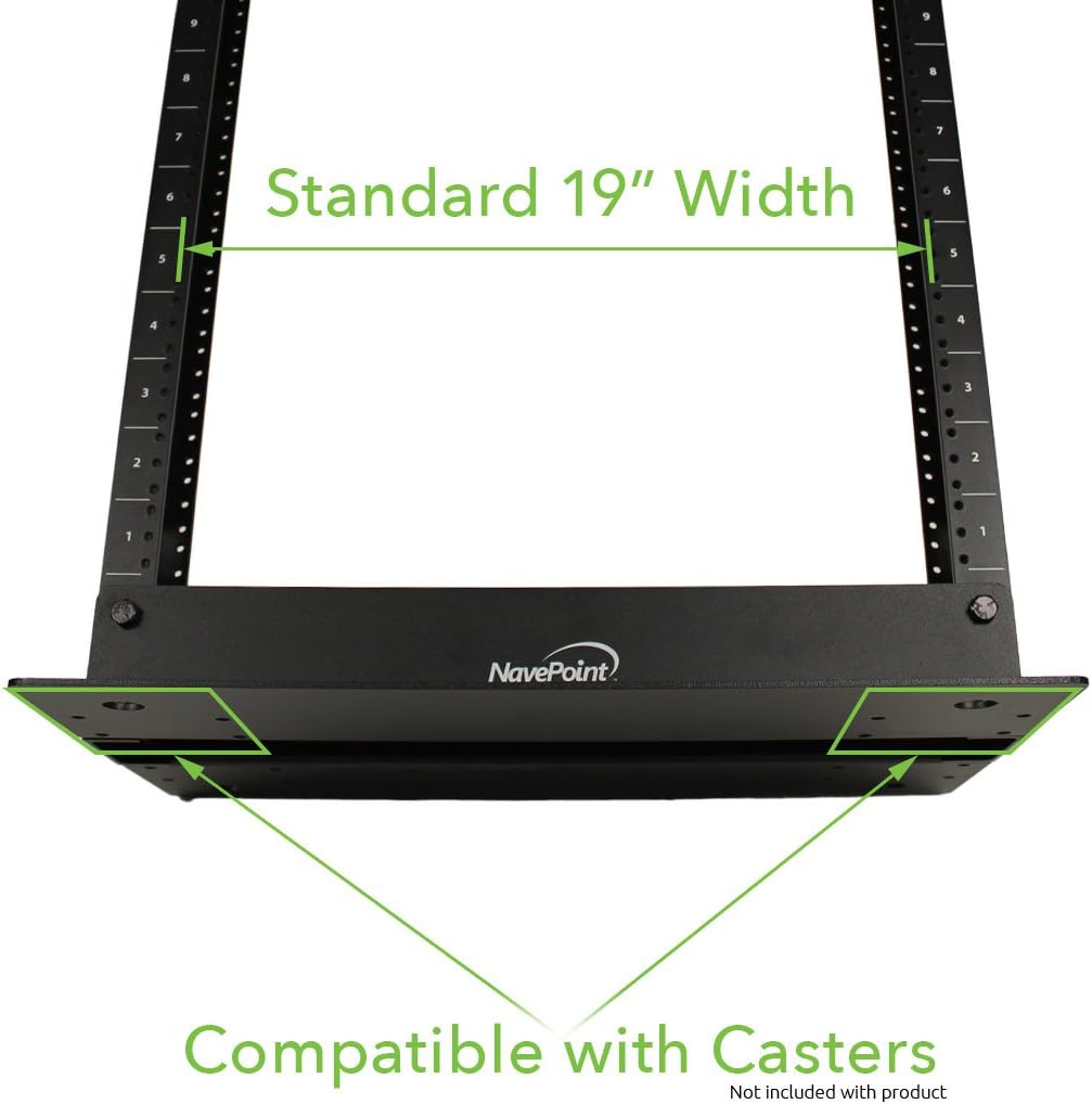 13U 2 Post Open Frame Server Networking Rack Threaded Hole Blk V5245