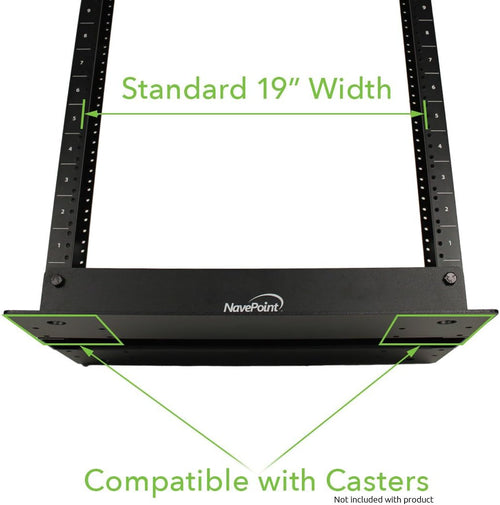13U 2 Post Open Frame Server Networking Rack Threaded Hole Blk V5245